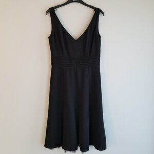ANN TAYLOR Black Sleeveless Dress with Lace Trim